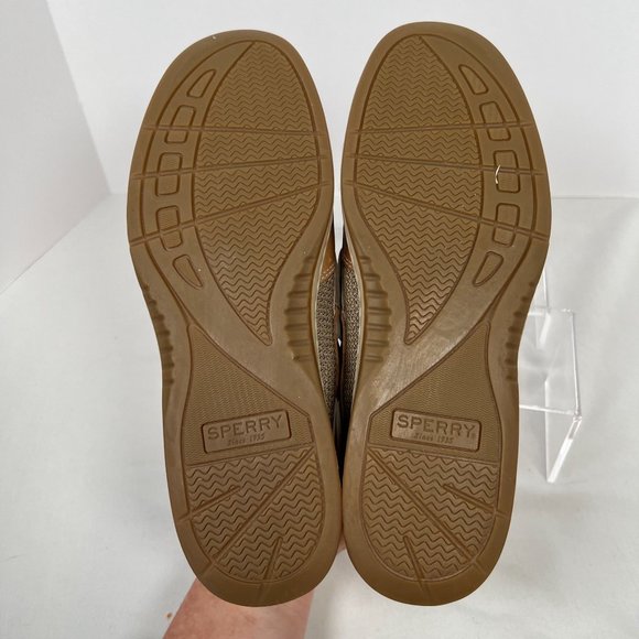 Sperry Women's Bluefish 2 Eye Size 6 brown tan boat shoe slip-on nubuck leather - Picture 5 of 10